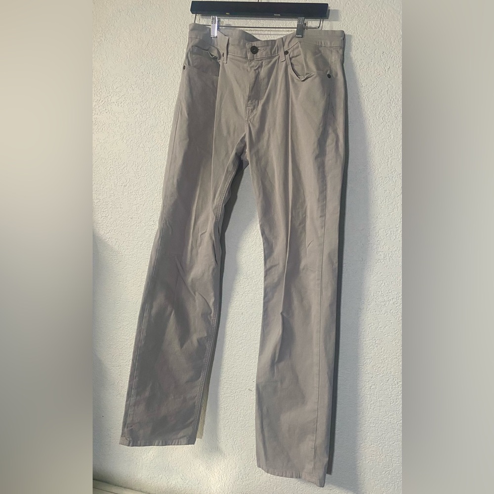 PAIGE Men's Light Gray / beige Normandie pants 34x 34